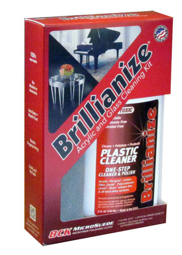 Brillianize Acrylic and Glass Cleaning Kit with Microsuede Polishing Cloth