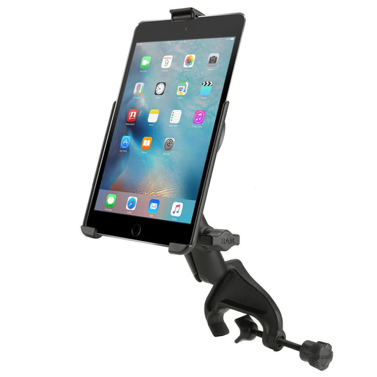 RAM® EZ-Roll'r™ Cradle with Yoke Clamp Mount for Apple iPad mini 4 & 5