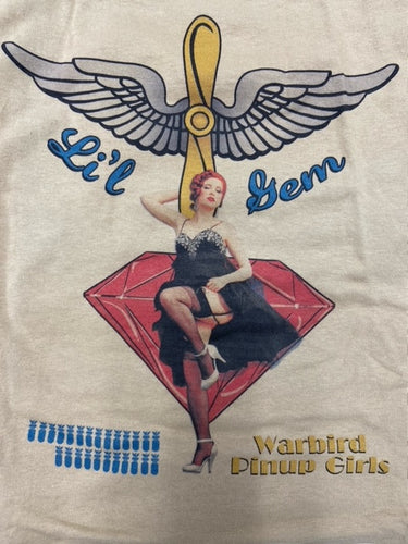 Warbird Pinup Girls T-Shirt- Li'l Gem - XX-Large, Tan