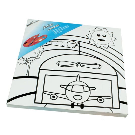 Canvas Painting Kit, Airplane in Hanger