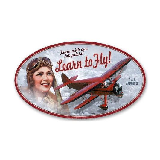 Learn To Fly Vintage Sign - OS004