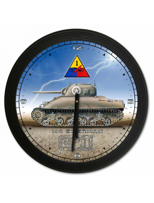 Sherman Tank 18 x 18 Clock - C063