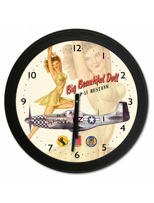 P-51 Big Beautiful Doll 18 x 18 Clock - C088