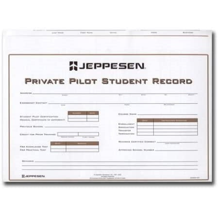 Jeppesen Private Pilot Student Record Folder