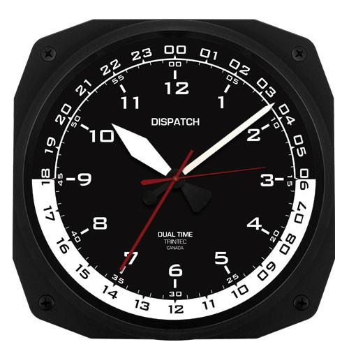10" DISPATCH Dual Time Instrument Style Clock