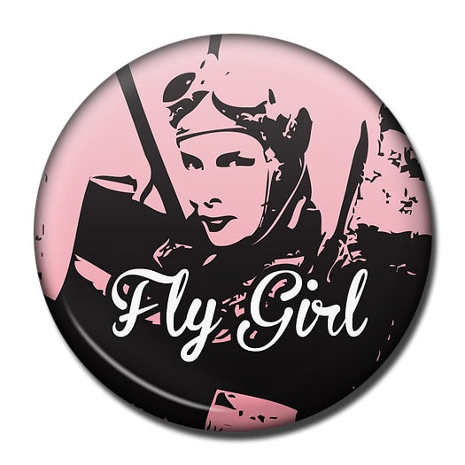 Fly Girl Circle Fridge Magnet