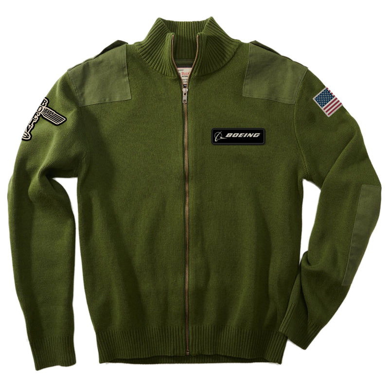 Load image into Gallery viewer, Red Canoe Boeing Flight Cardigan - Olive
