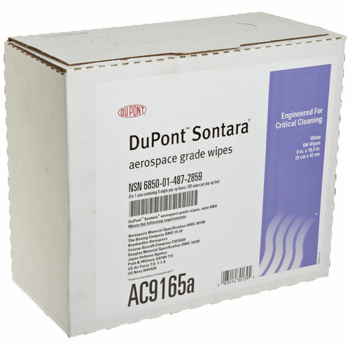 Contec AC9165 DuPont Sontara White Aircraft Wipe In Single Pop-Up Dispenser Box
