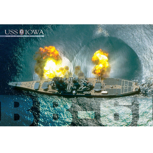 USS Iowa Guns Firing Poster