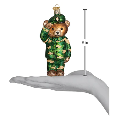 Load image into Gallery viewer, Army Bear Ornament
