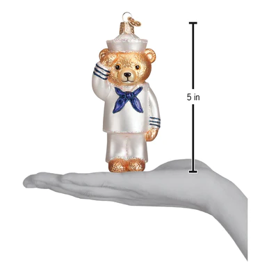 Load image into Gallery viewer, Navy Bear Ornament
