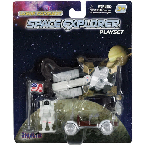 Space Explorer - Lunar Lander with Moon Rover Playset - 5-piece Set