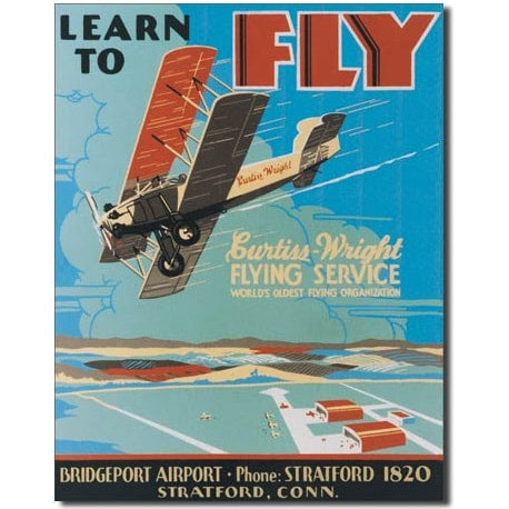 Learn to Fly Tin Sign