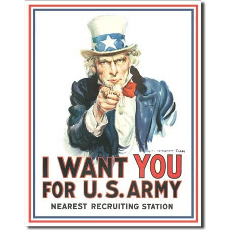 Uncle Sam Tin Sign