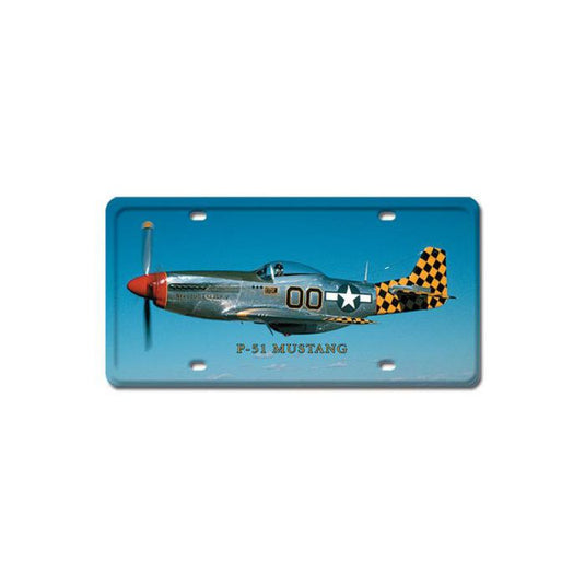 P-51 Mustang License Plate - Colored Back - LP044