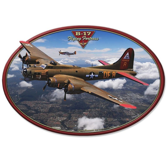 B-17 Flying Fortress Oval Metal Sign - LG806
